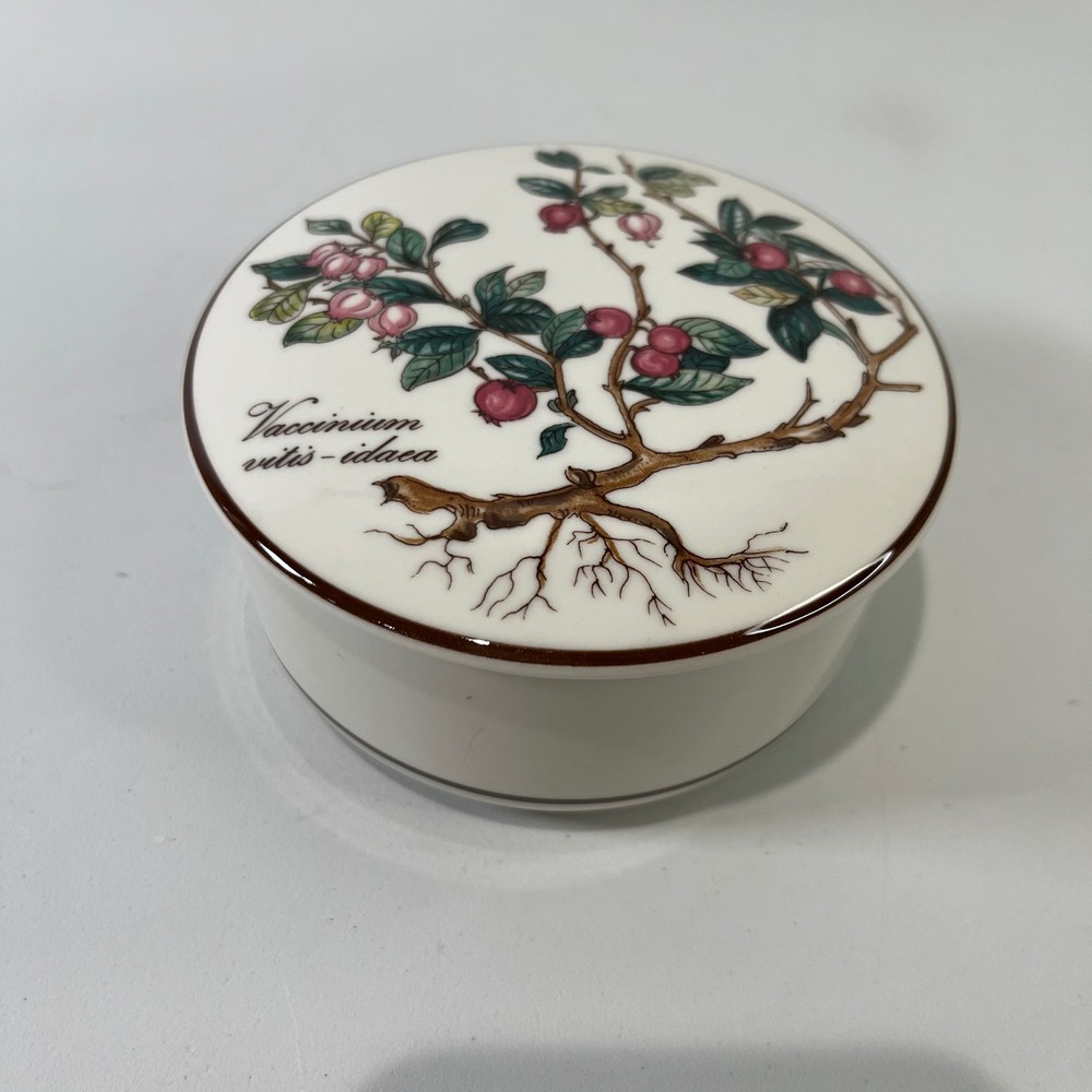 Vtg Villeroy & Boch Trinket Box Small Botanical Vaccinium Vitis-Idaea‎ Germany
